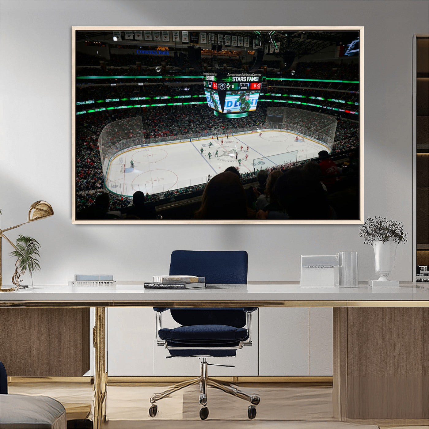 MGV-FC-36X24 - American Airlines Center Dallas Stars Wall Art Canvas Print - Dallas Hockey Arena Stadium Print