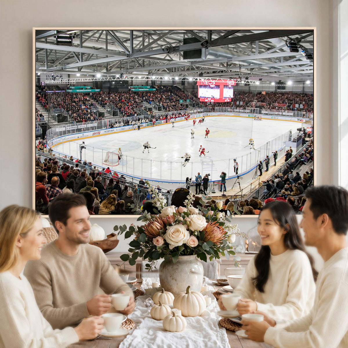79352-MGV-CV-36X24 - Lausanne Arena Ice Hockey Stadium Wall Art Canvas Print