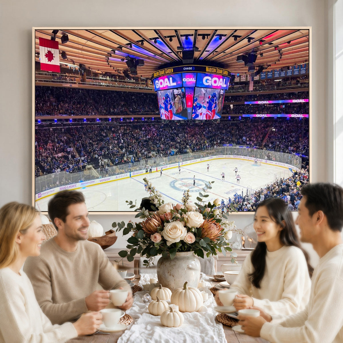36401-MGV-CV-36X24 - Madison Square Garden New York Rangers Hockey Stadium Wall Art Canvas