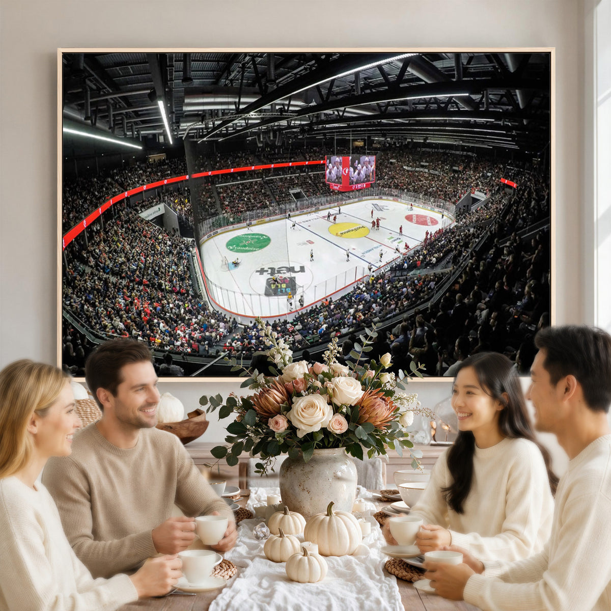 46282-MGV-CV-36X24 - Vaudoise Lausanne Ice Hockey Arena Stadium Wall Art Canvas