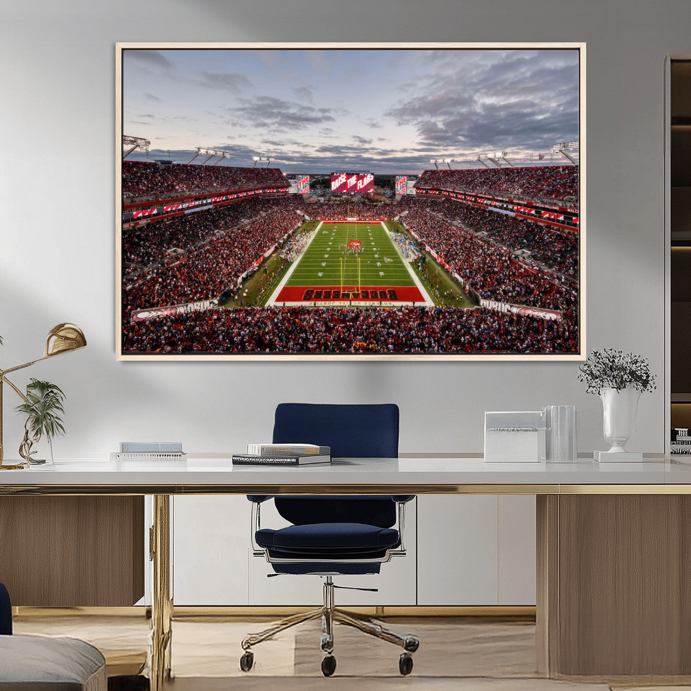 MGV-FC-36X24 - Florida Tampa Raymond James Stadium Wall Art Canvas Print - NFL Football Stadium Print Canvas