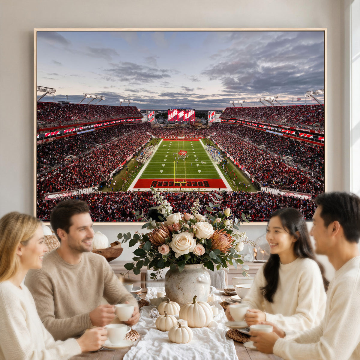 35698-MGV-CV-36X24 - Florida Tampa Raymond James Stadium Wall Art Canvas Print - NFL Football Stadium Print Canvas