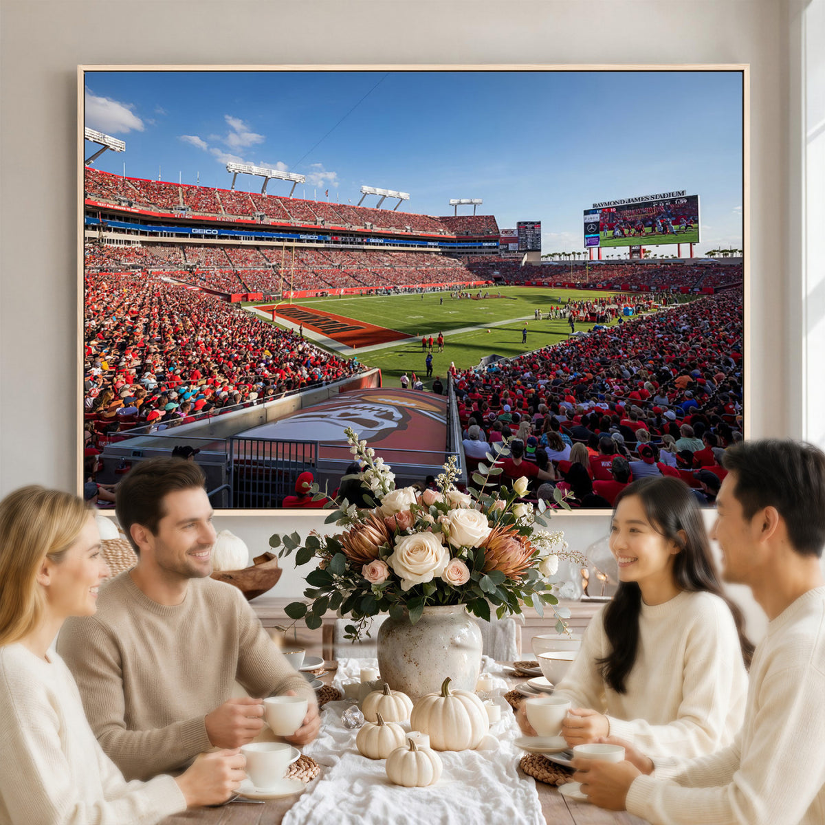 65229-MGV-CV-36X24 - Florida Tampa Raymond James Stadium Wall Art Canvas Print - NFL Football Stadium Print
