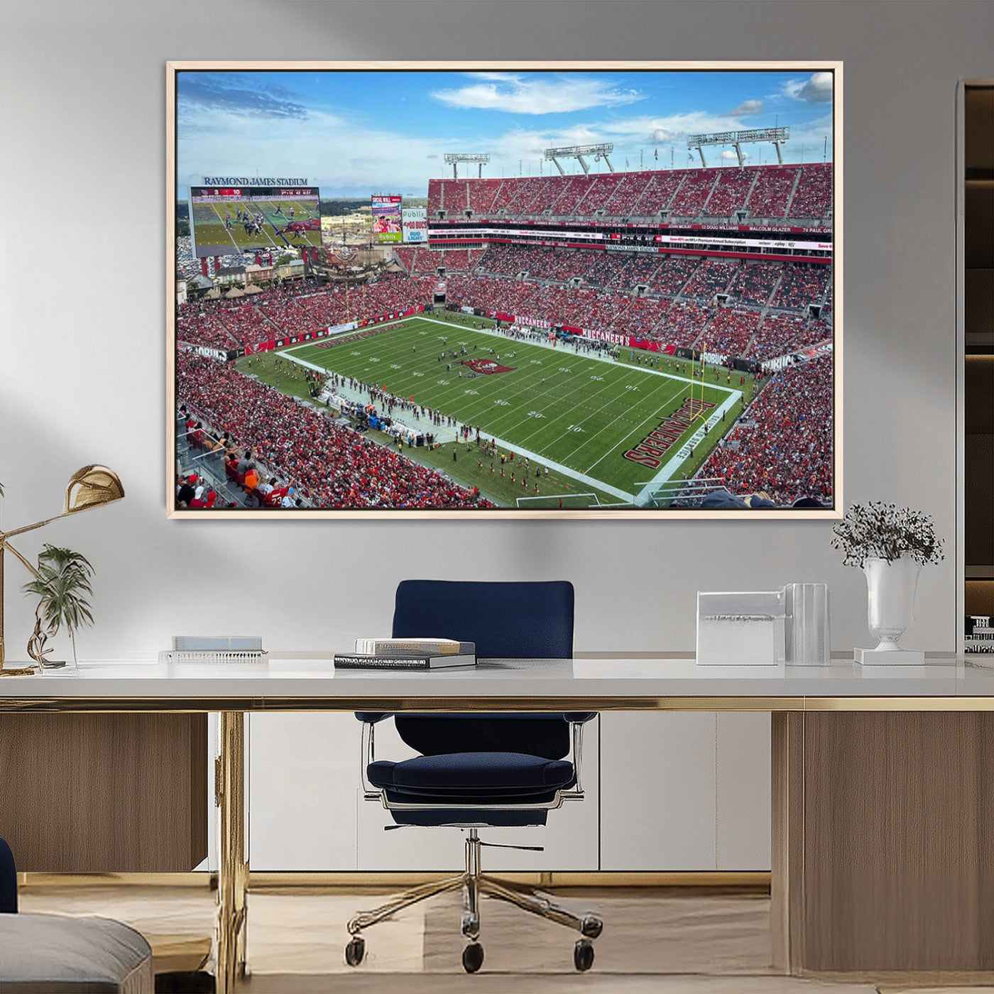 MGV-FC-36X24 - Florida Tampa Raymond James Stadium Wall Art Canvas Print - NFL Football Stadium Print Canvas
