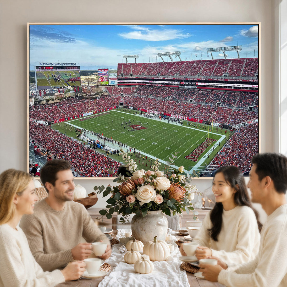 52828-MGV-CV-36X24 - Florida Tampa Raymond James Stadium Wall Art Canvas Print - NFL Football Stadium Print Canvas