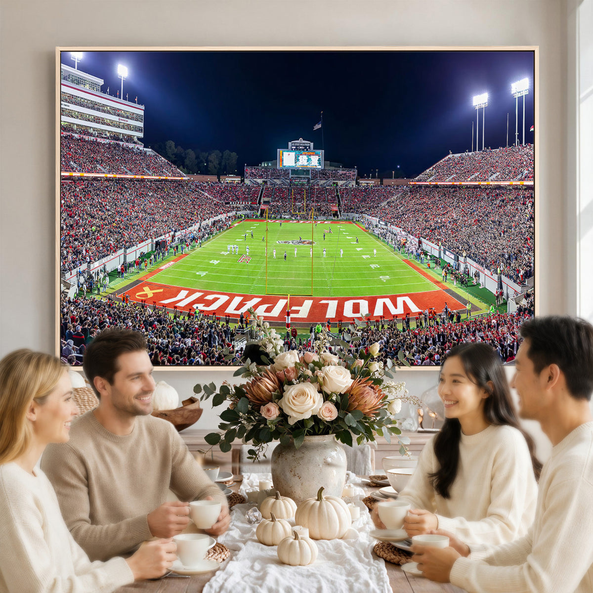 23086-MGV-CV-36X24 - NC State Wolfpack Canvas Print - Raleigh Carter-Finley Stadium Wall Art, Football Team Canvas Print