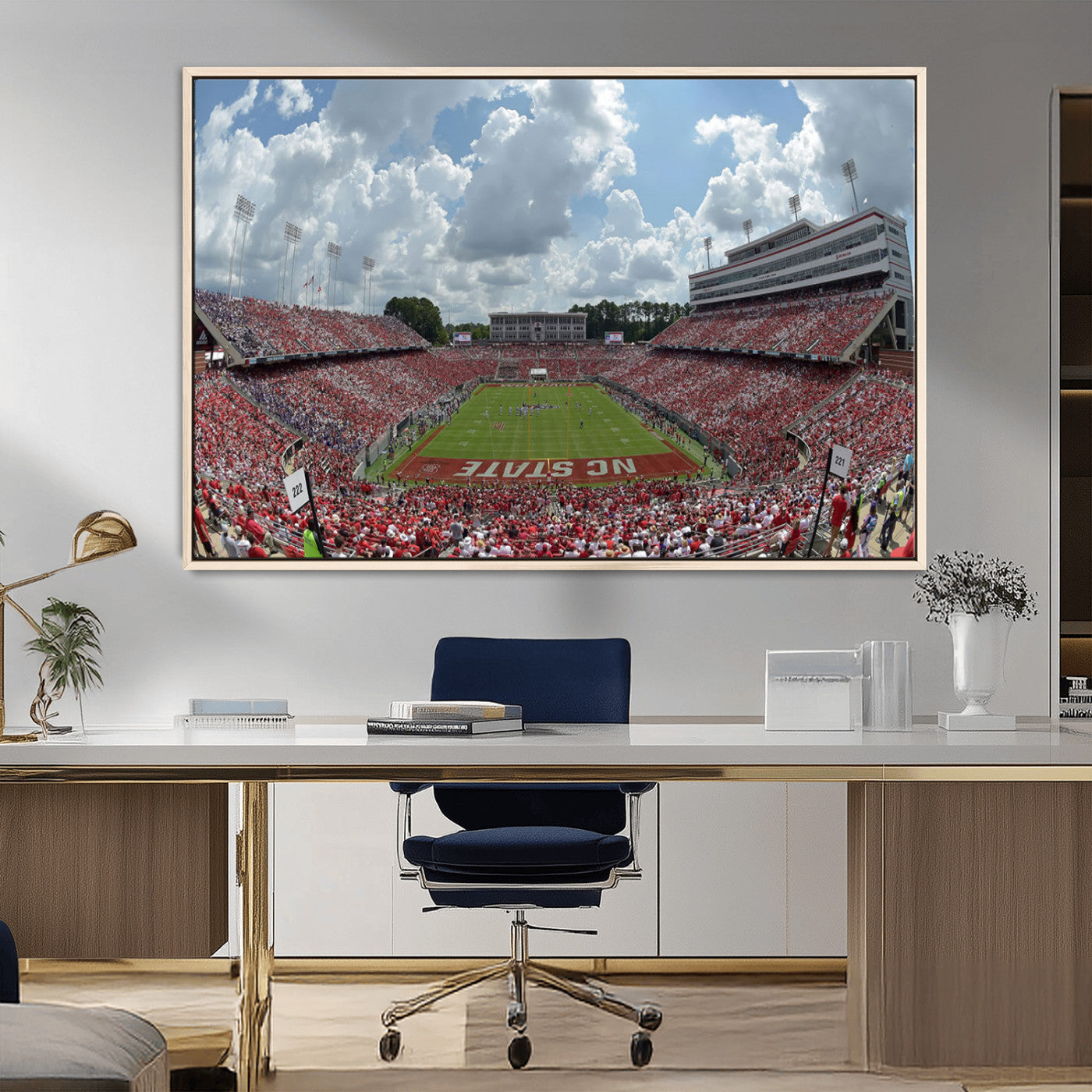 MGV-FC-36X24 - NC State Wolfpack Football Team Print Canvas- Raleigh Carter-Finley Stadium Wall Art Canvas Print