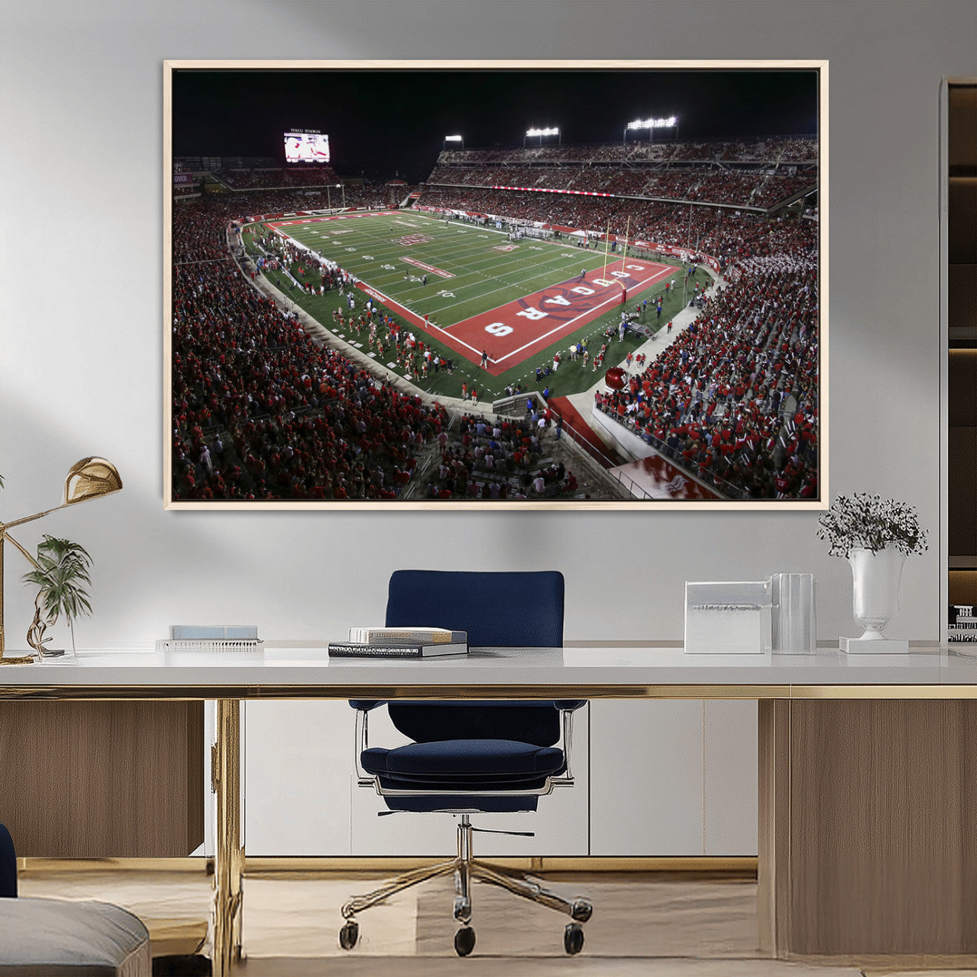 MGV-FC-36X24 - Houston Cougars Football Team Print - Houston TDECU Stadium Wall Art Canvas Print