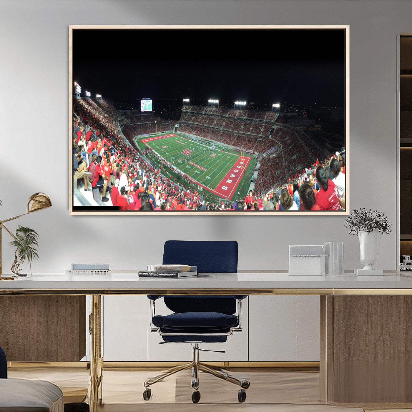 MGV-FC-36X24 - Houston Cougars Football Team Print - Houston TDECU Stadium Wall Art Canvas Print