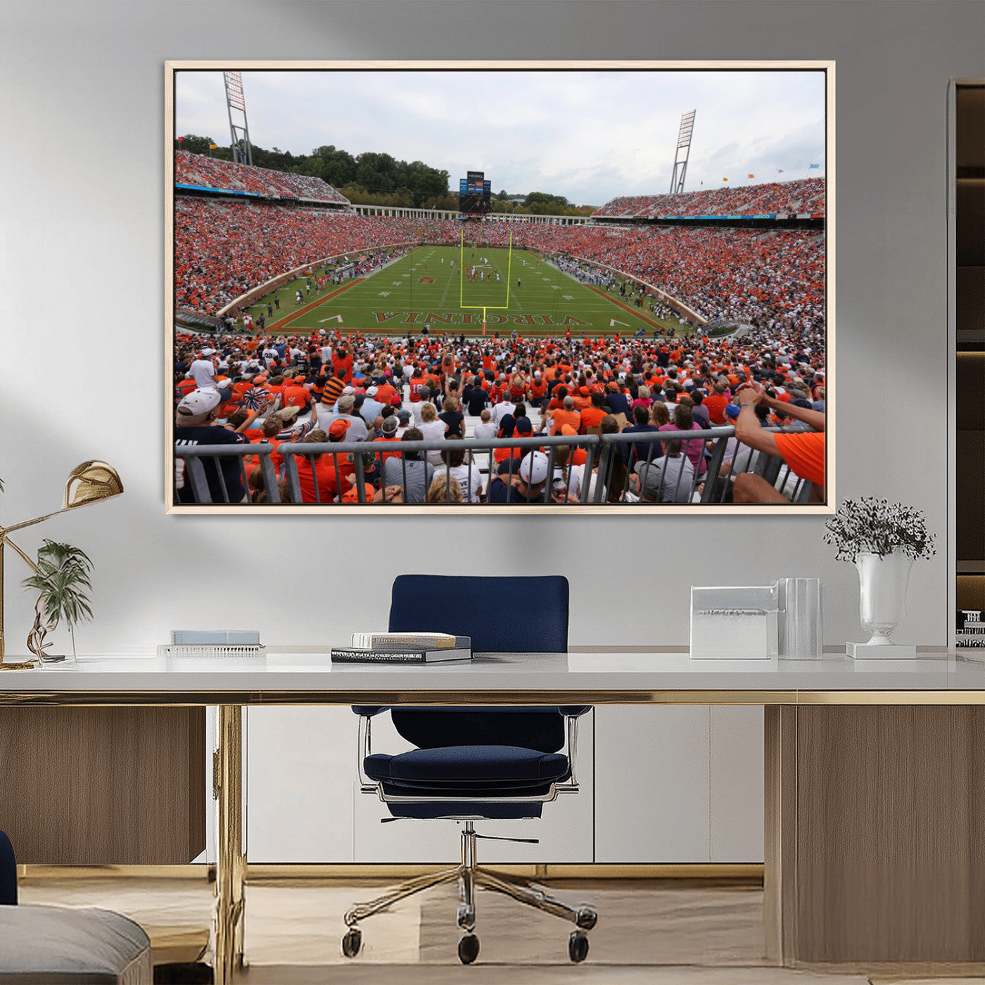 MGV-FC-36X24 - Virginia Cavaliers Football Team Print - Charlottesville Scott Stadium Print Wall Art Canvas