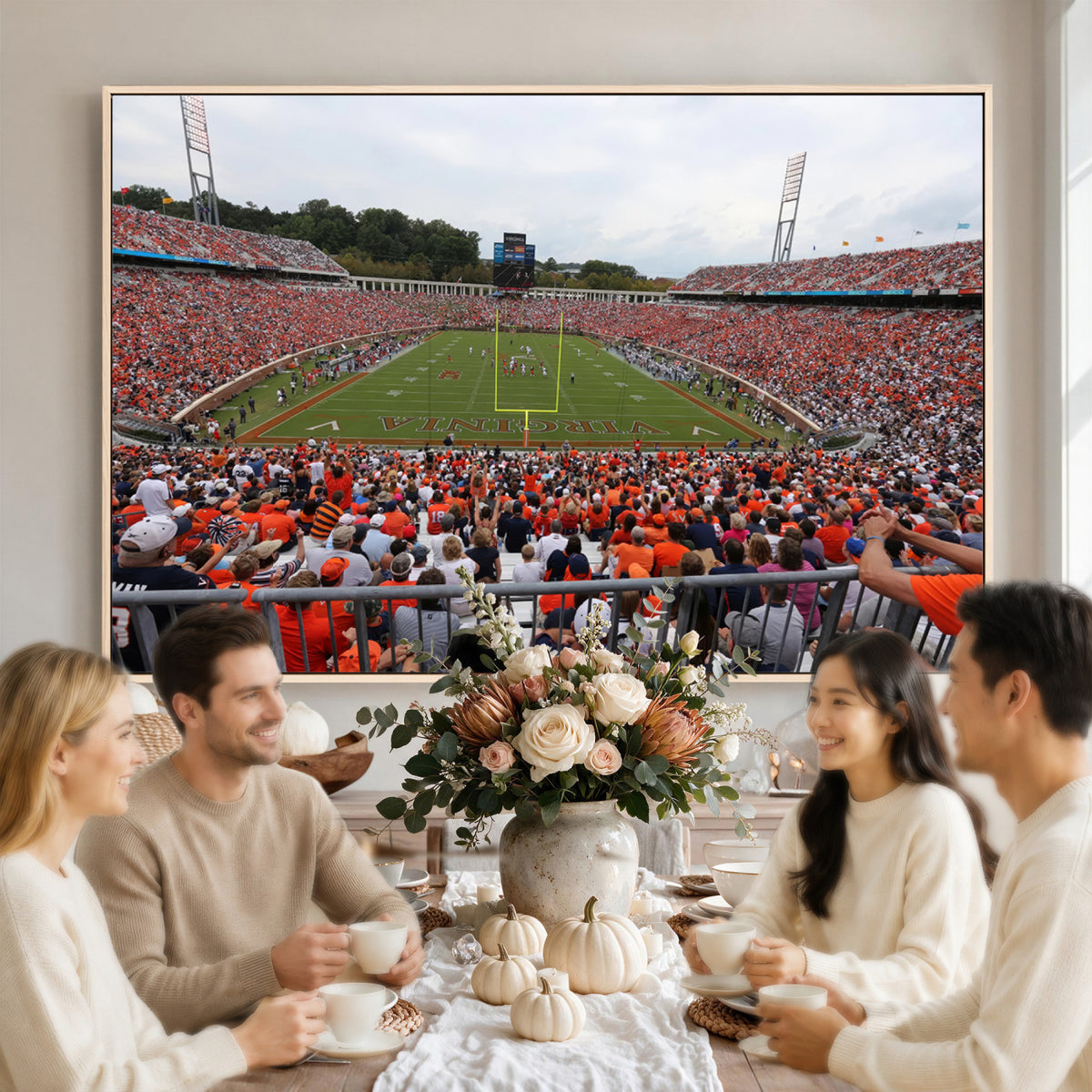 63606-MGV-CV-36X24 - Virginia Cavaliers Football Team Print, Charlottesville, Extra Large Game Room Wall Decor