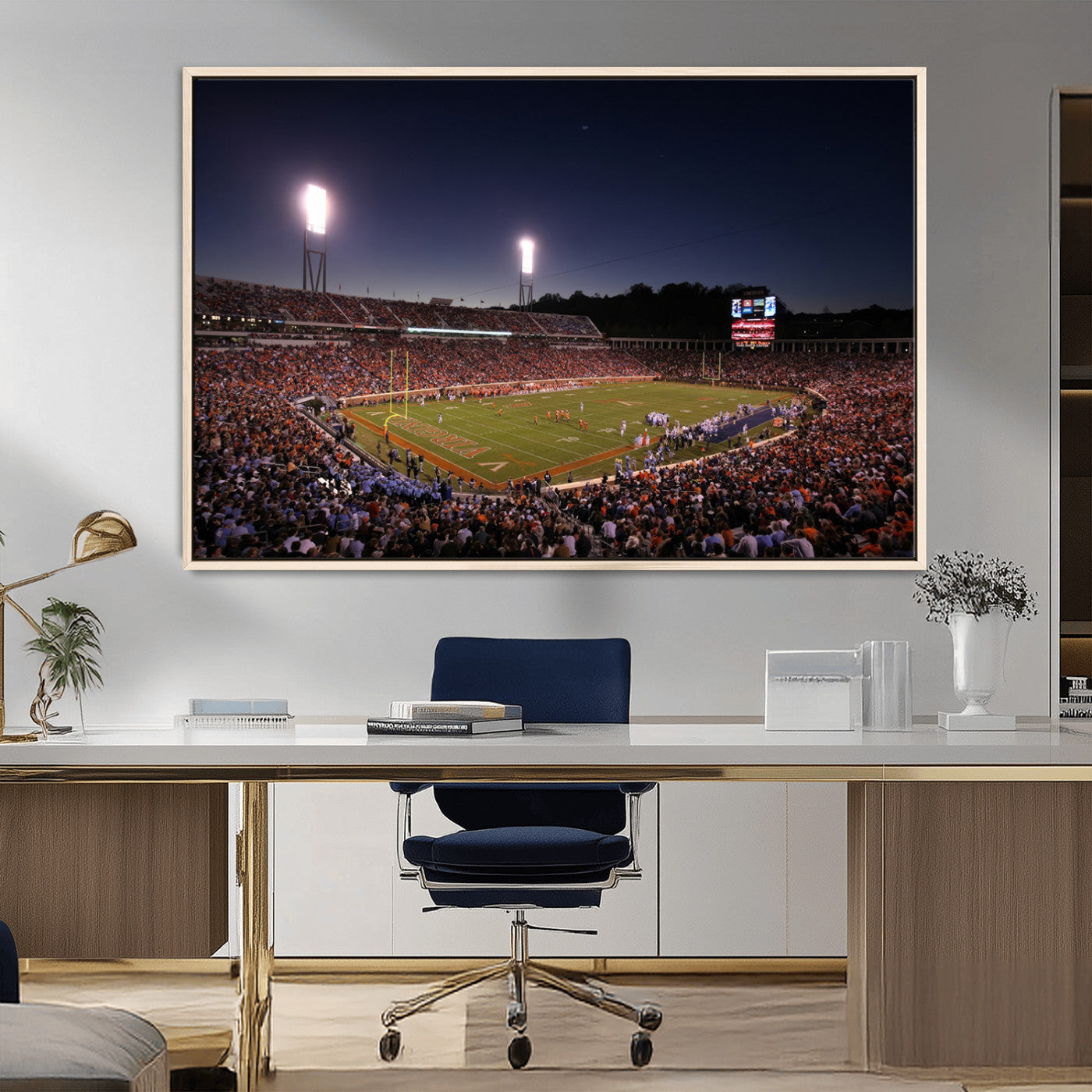 MGV-FC-36X24 - Virginia Cavaliers Football Team Print - Charlottesville Scott Stadium Canvas Print Wall Art