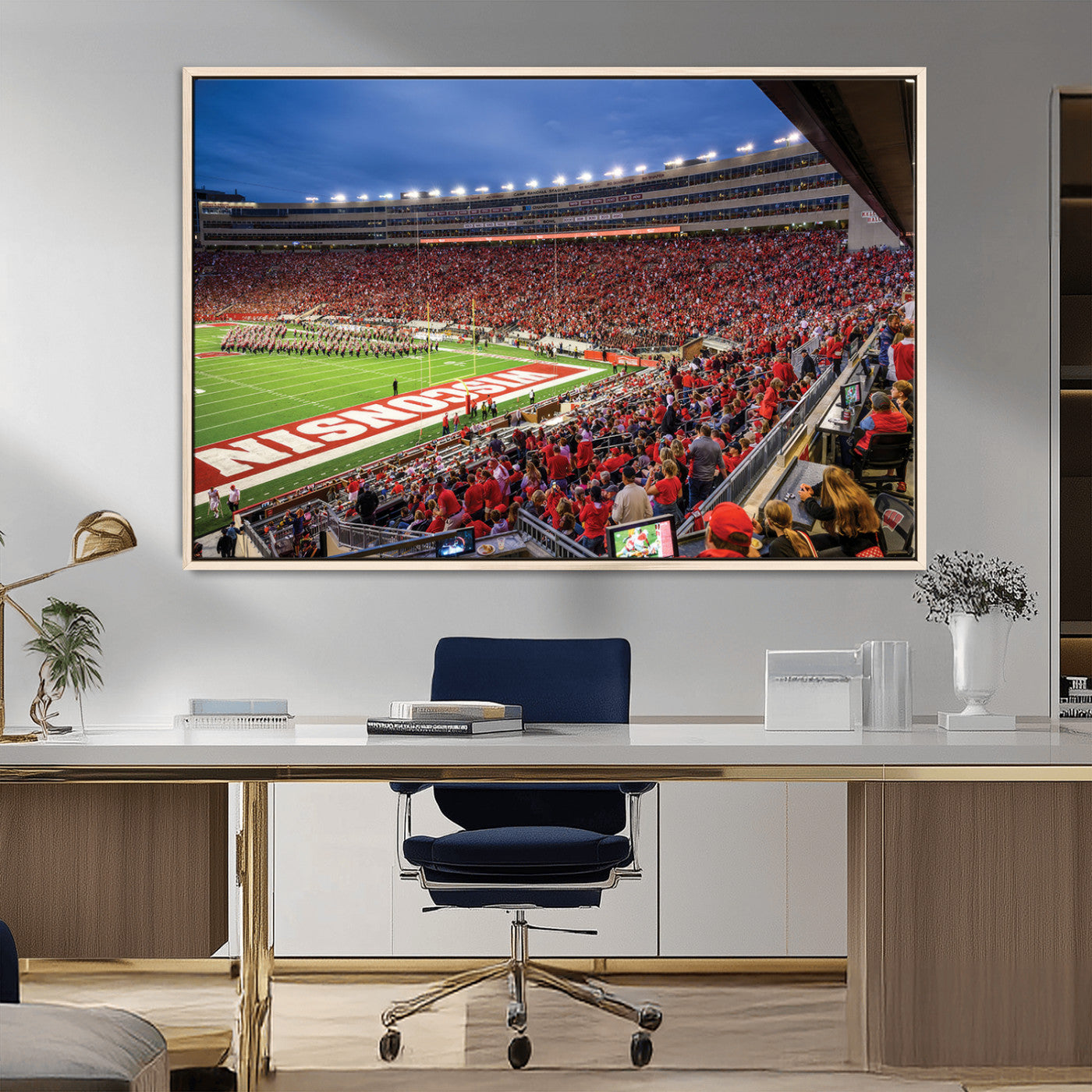 MGV-FC-36X24 - Wisconsin Badgers Football Team Print - Madison Camp Randall Stadium Wall Art, Wisconsin Badgers