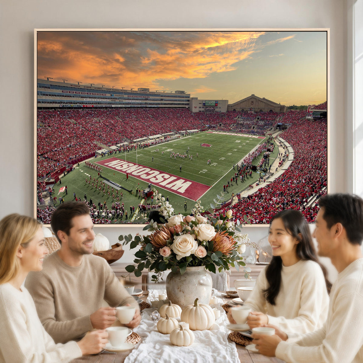 41472-MGV-CV-36X24 - Camp Randall Stadium Wisconsin Badgers Large Wall Art Canvas Print | College Football Stadium Wall