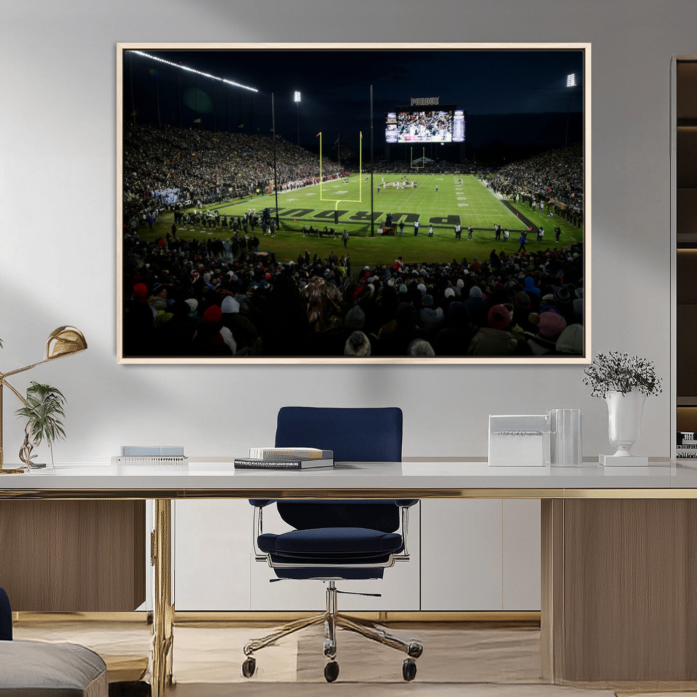 MGV-FC-36X24 - Purdue Boilermakers Football Team Print - West Lafayette Ross–Ade Stadium Wall Art Canvas Print
