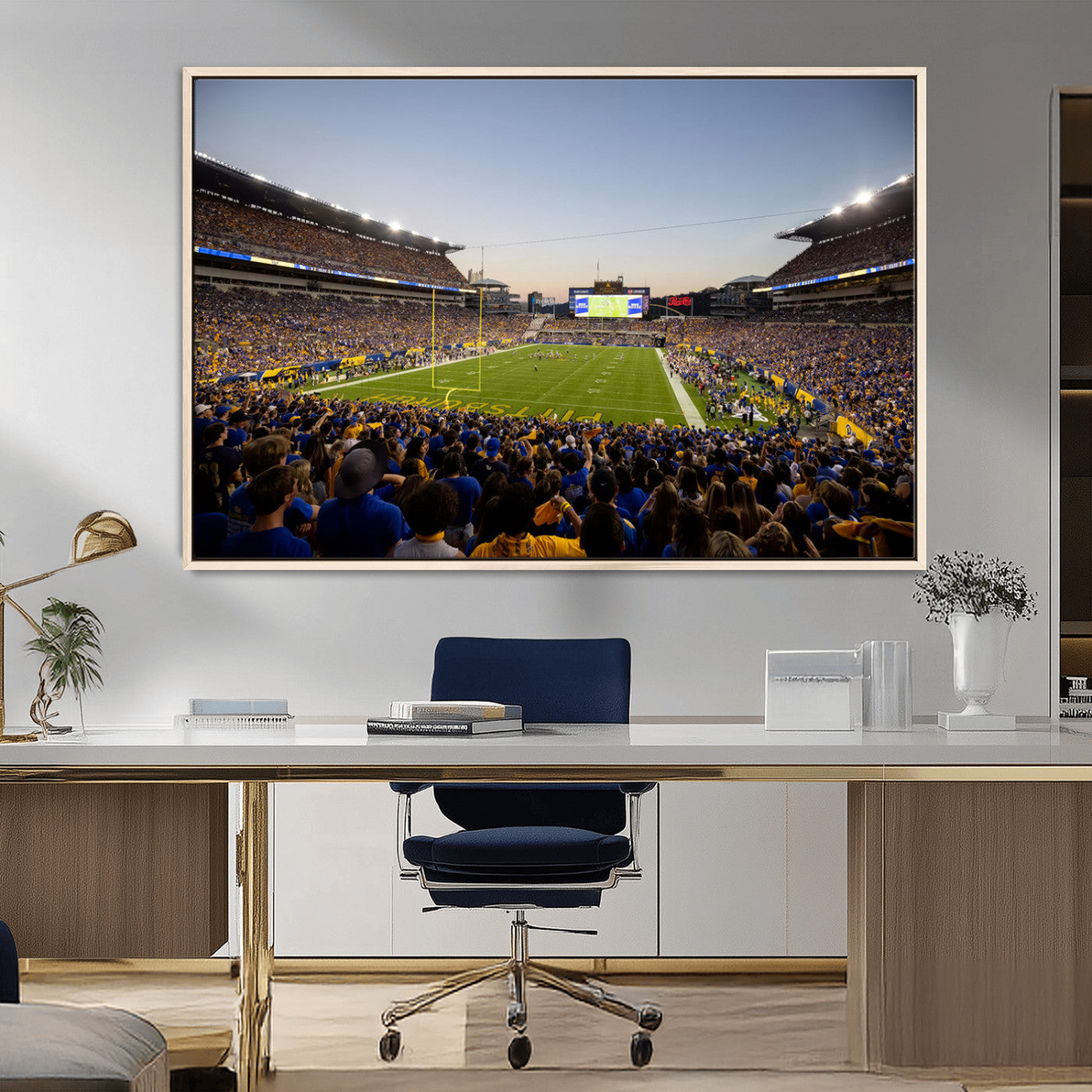 MGV-FC-36X24 - Pittsburgh Panthers Football Team Print - Pittsburgh Acrisure Stadium Wall Art Canvas Print