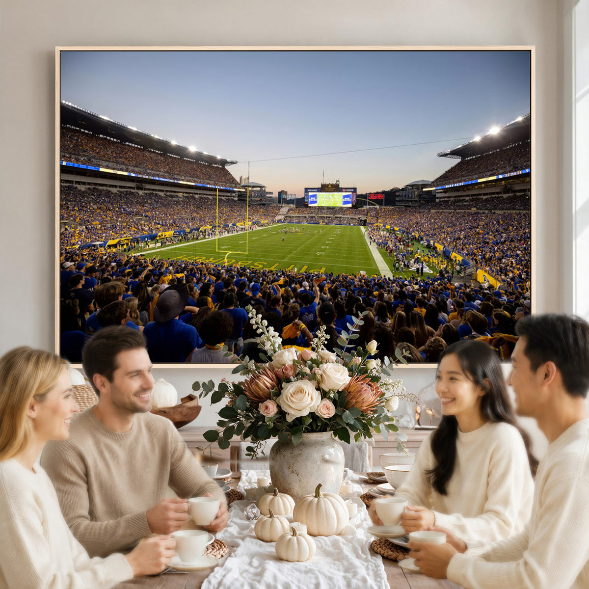 41853-MGV-CV-36X24 - Pittsburgh Panthers Football Team Print - Pittsburgh Acrisure Stadium Wall Art Canvas Print