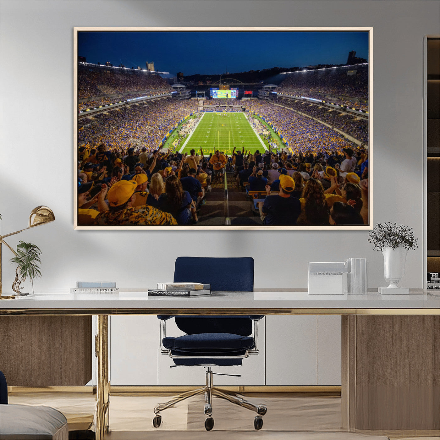 MGV-FC-36X24 - Pittsburgh Panthers Football Team Print - Pittsburgh Acrisure Stadium Wall Art Canvas Print
