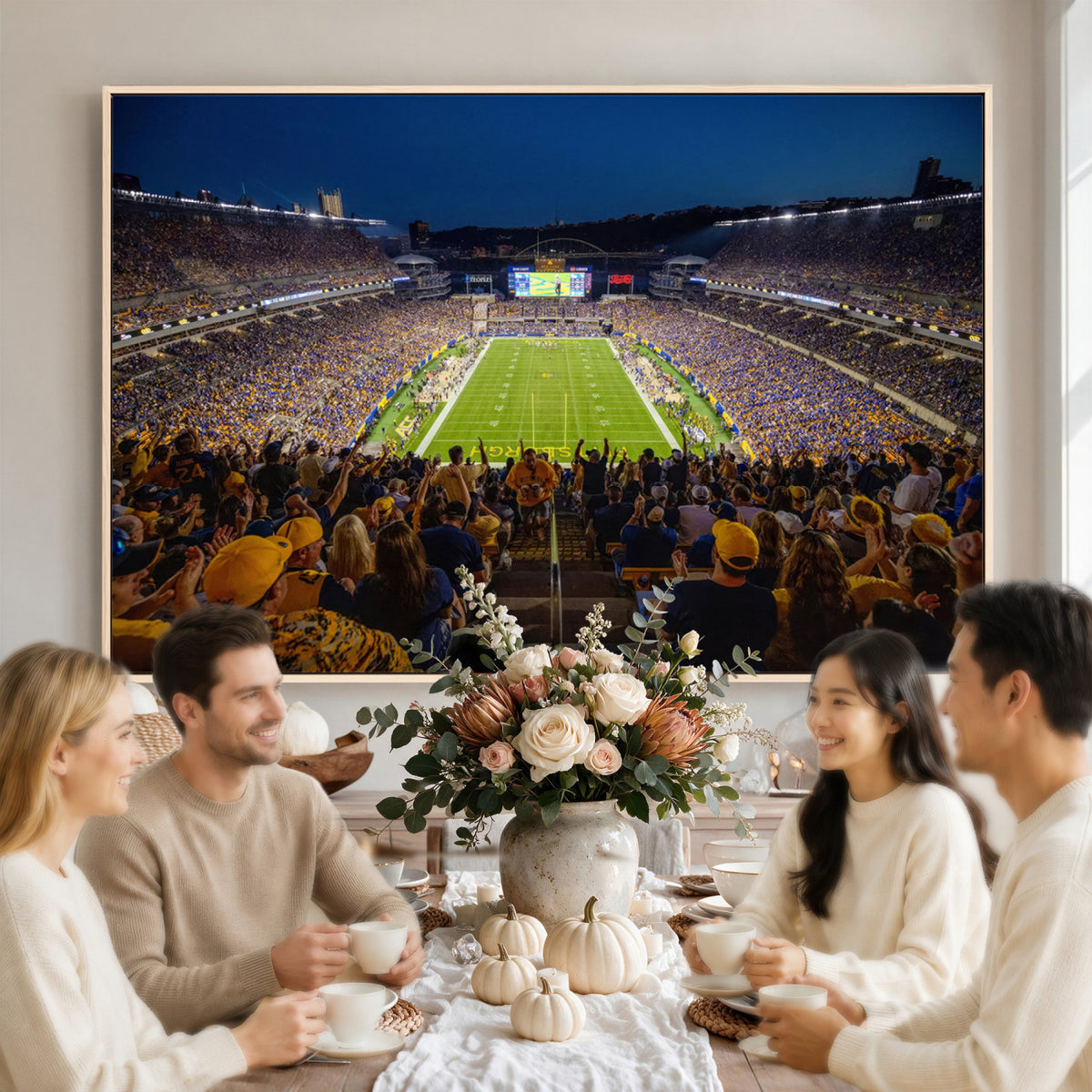 62297-MGV-CV-36X24 - Pittsburgh Panthers Football Team Print - Pittsburgh Acrisure Stadium Wall Art Canvas Print