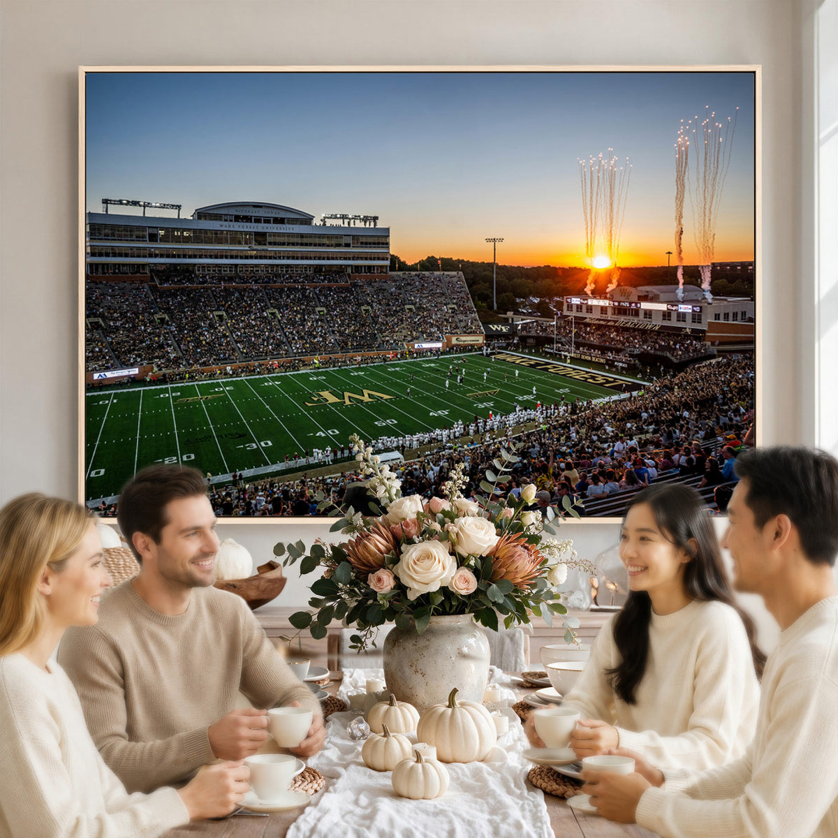 29253-MGV-CV-36X24 - Demon Deacons Football Team Print Canvas- Winston-Salem Allegacy Federal Credit Union Stadium Wall