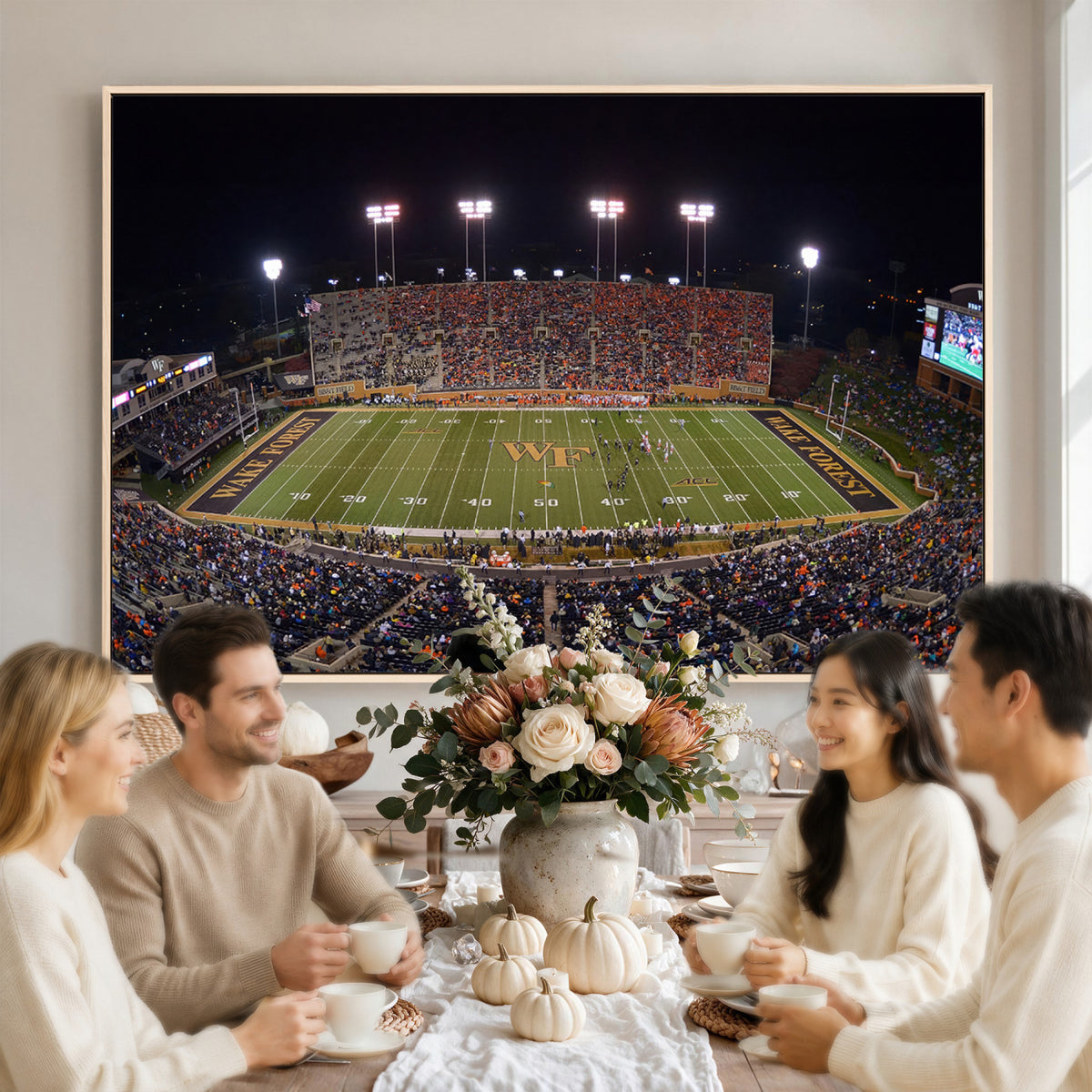 26033-MGV-CV-36X24 - Demon Deacons Print Canvas, Football Team Print