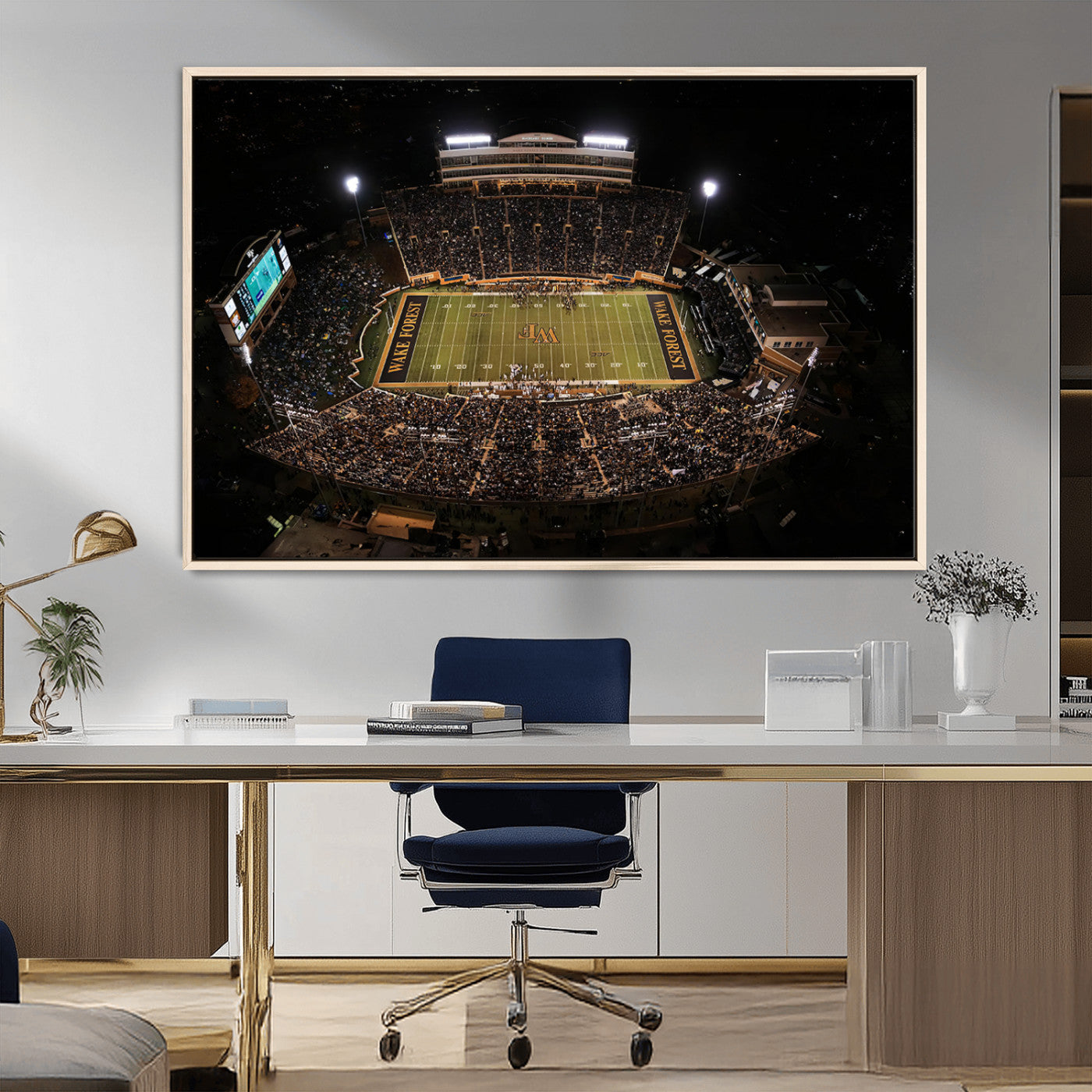 MGV-FC-36X24 - Wake Forest University Demon Deacons Canvas Printi, Football Team Print - Winston-Salem Allegacy