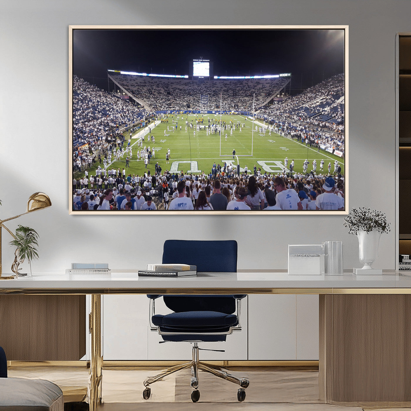 MGV-FC-36X24 - Brigham Young University Cougars Football Print Canvas - Provo LaVell Edwards Stadium Wall Art