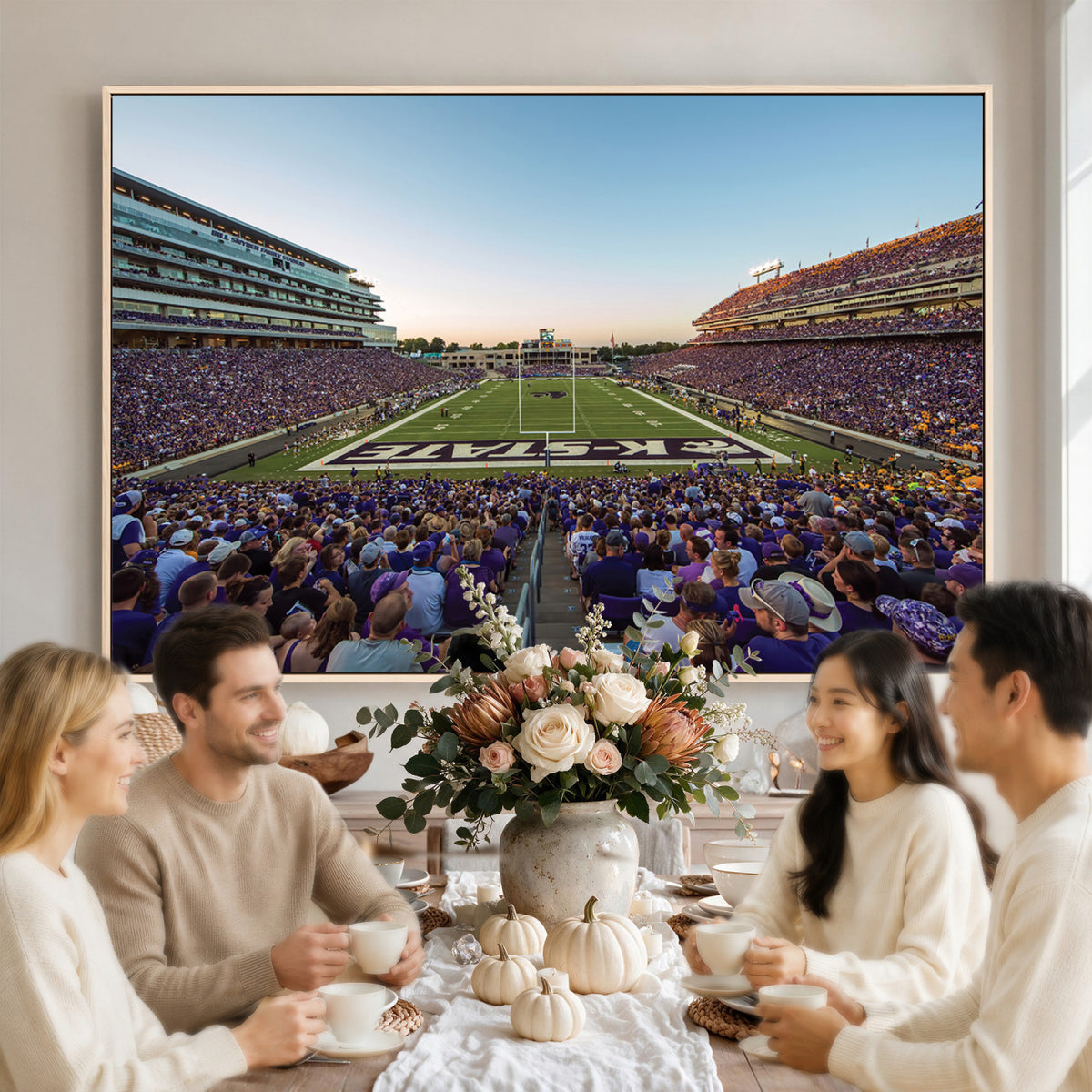 82792-MGV-CV-36X24 - Kansas State University Wildcats Football Team Print - Manhattan Bill Snyder Family Football Stadium