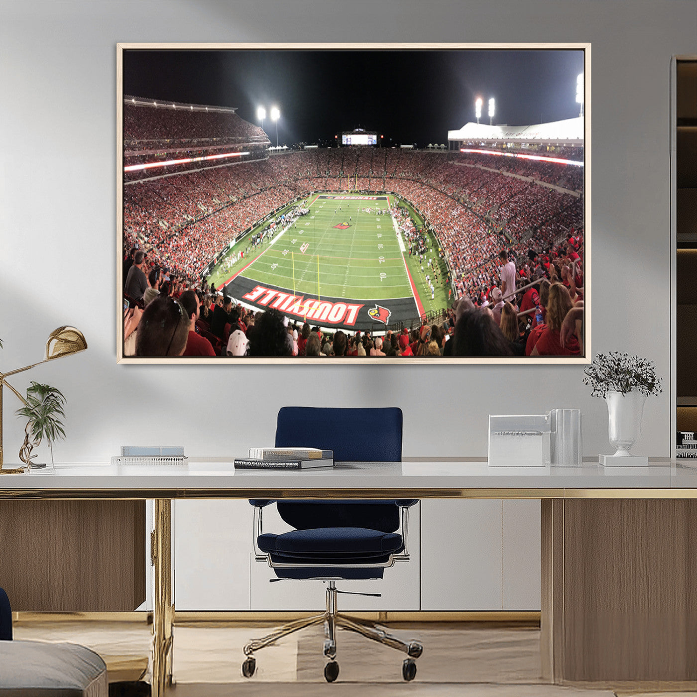 MGV-FC-36X24 - University of Louisville Cardinals Football Team Print - Louisville Cardinal Stadium Wall Art Canvas