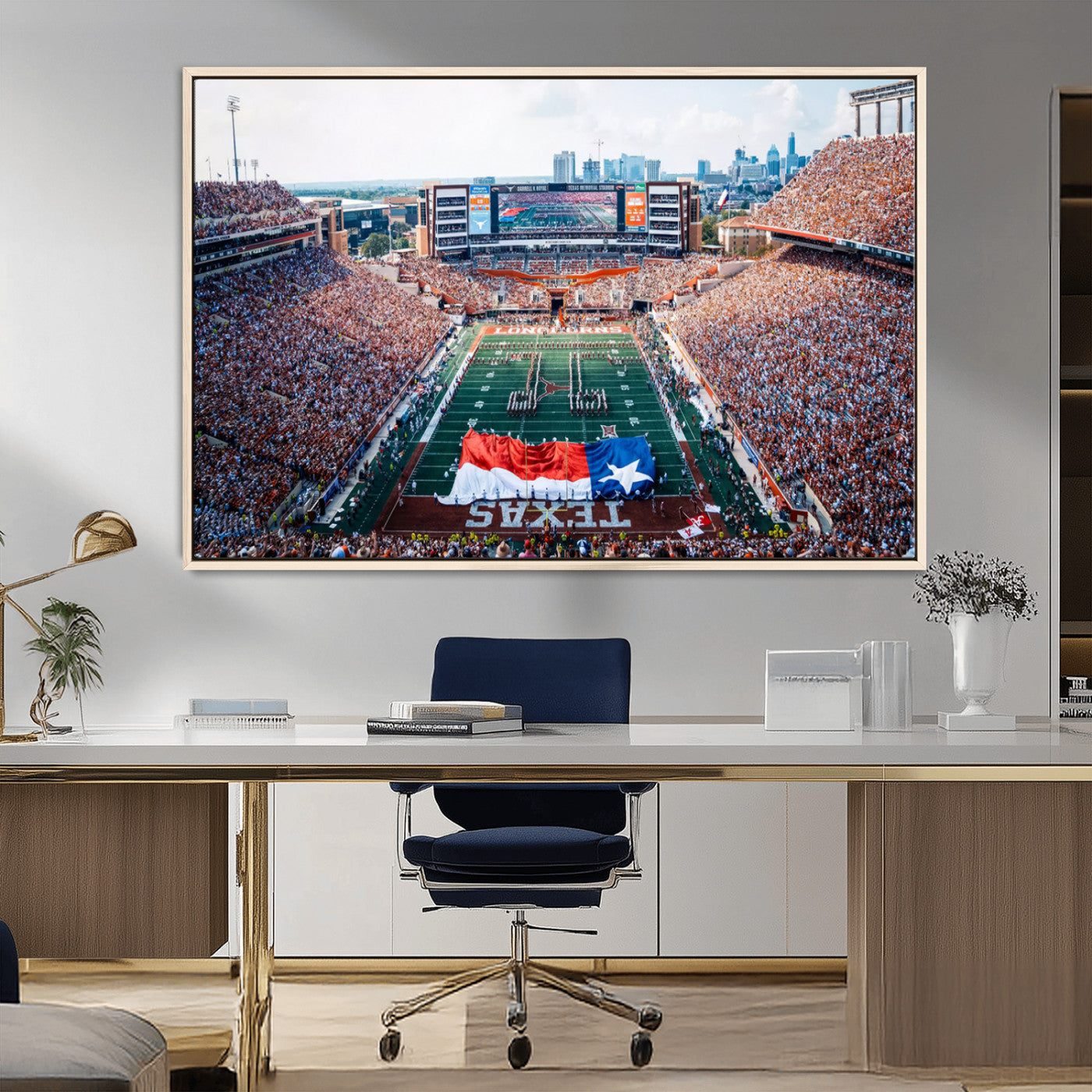MGV-FC-36X24 - University of Texas Longhorns Football Team Canvas Print - Austin Darrell K Royal-Texas Memorial