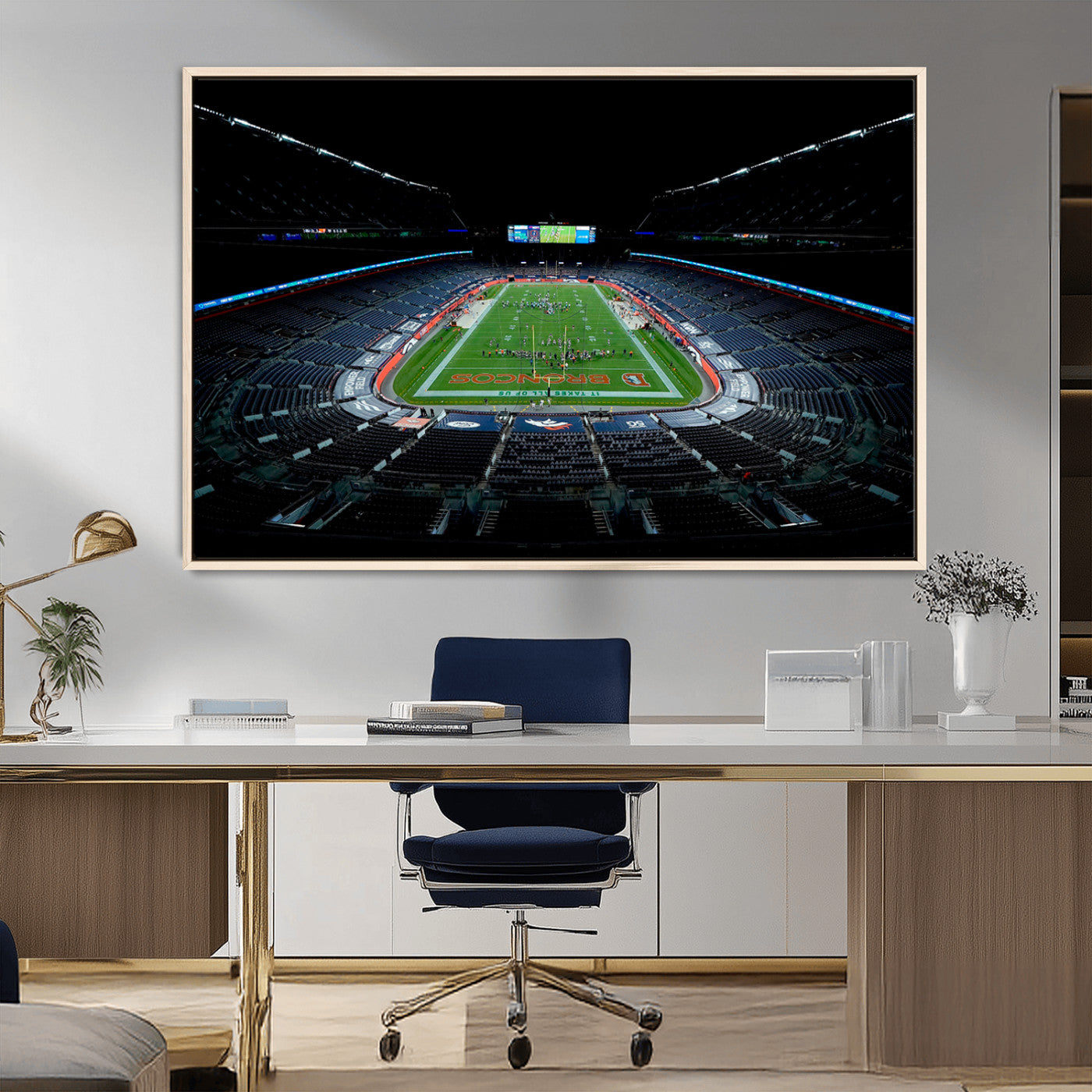 MGV-FC-36X24 - Denver Broncos Football Team Print Canvas- Denver Empower Field at Mile High Stadium Wall Art Canvas