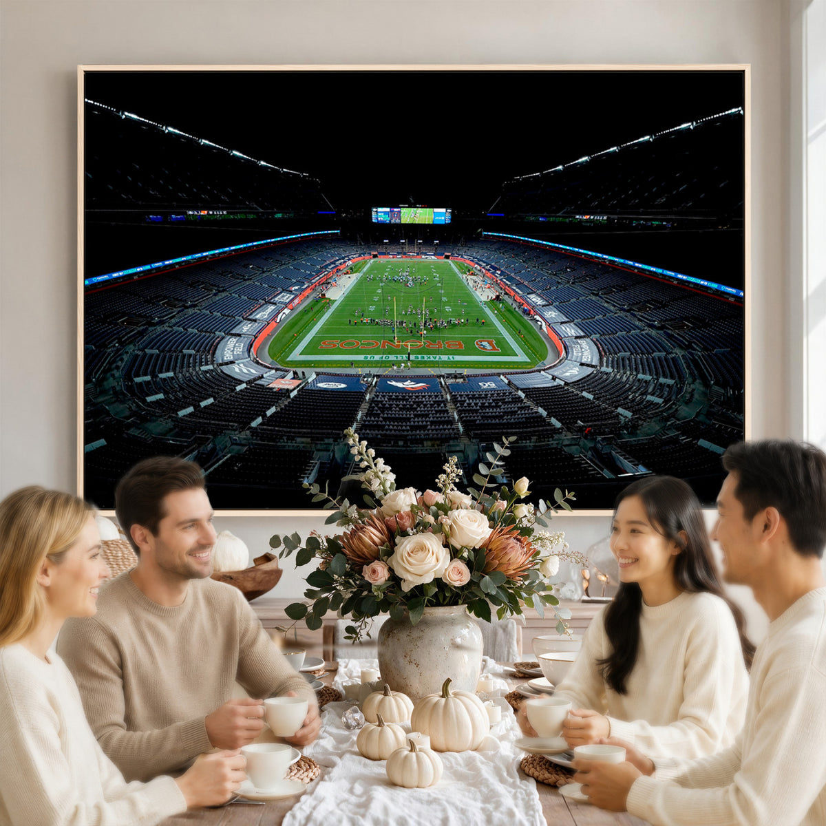 14797-MGV-CV-36X24 - Denver Broncos Football Team Print Canvas- Denver Empower Field at Mile High Stadium Wall Art Canvas