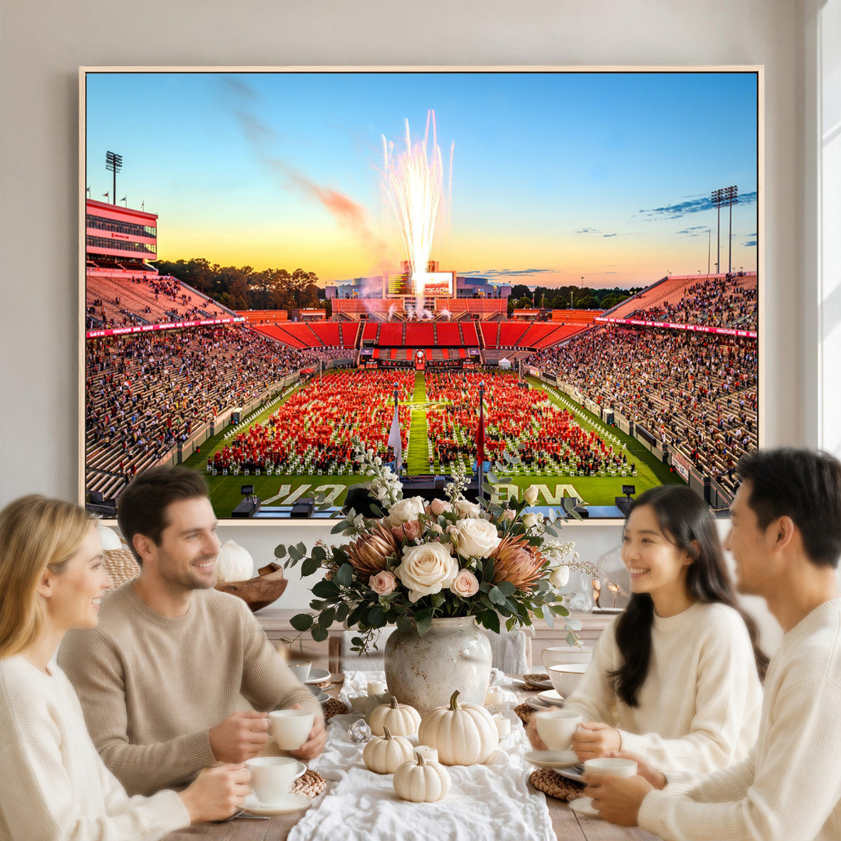18017-MGV-CV-36X24 - North Carolina State University Canvas Print, Wolfpack Football Team Print