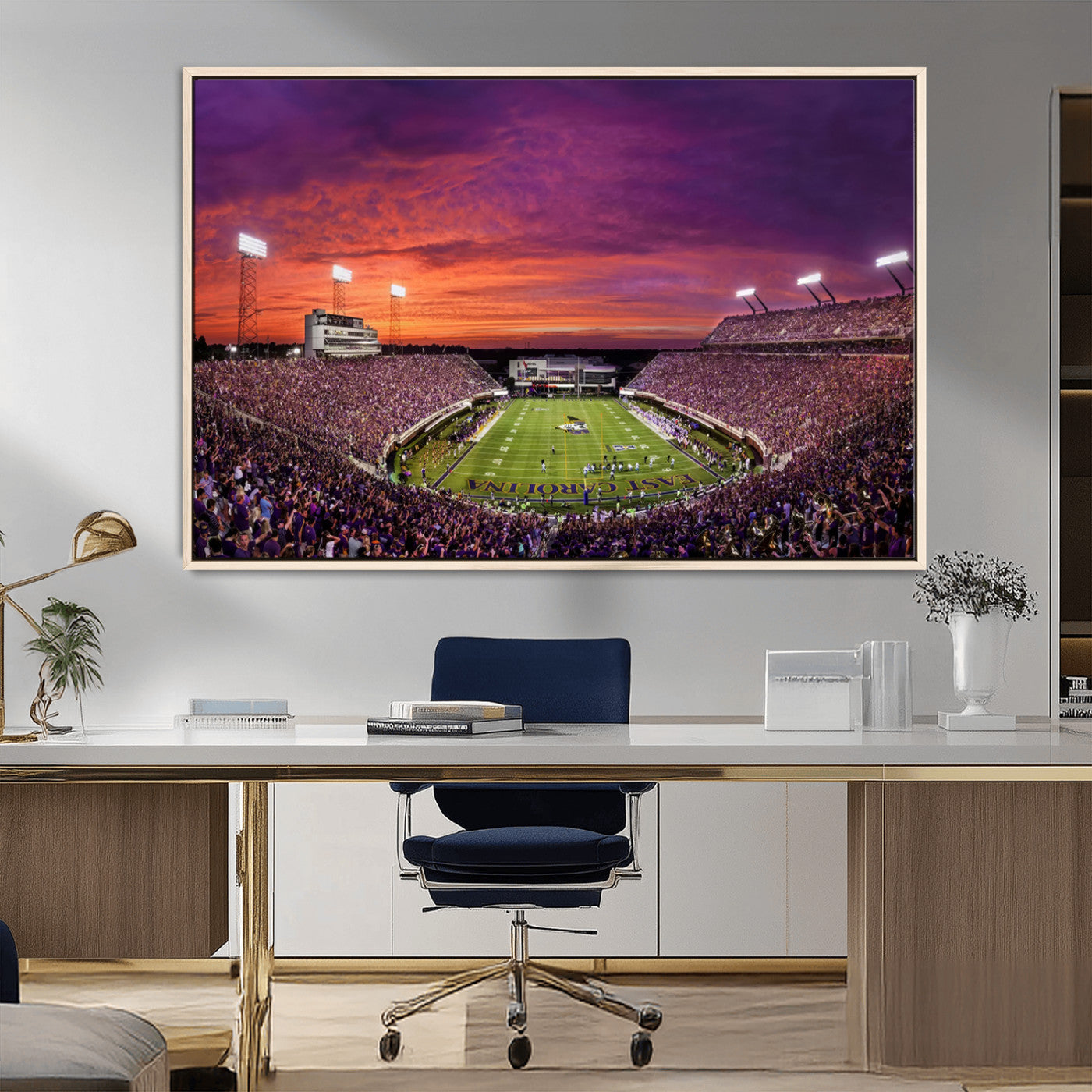 MGV-FC-36X24 - East Carolina University Pirates Football Print Canvas- Greenville Dowdy-Ficklen Stadium Wall Art