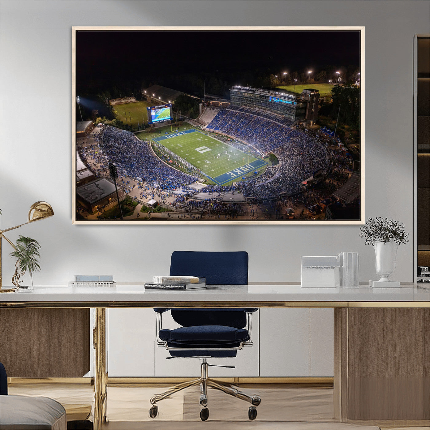 MGV-FC-36X24 - Duke University Blue Devils Football Print Canvas - Durham Wallace Wade Stadium Wall Art Canvas