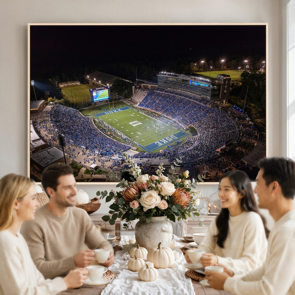 42347-MGV-CV-36X24 - Duke University Blue Devils Football Print Canvas - Durham Wallace Wade Stadium Wall Art Canvas