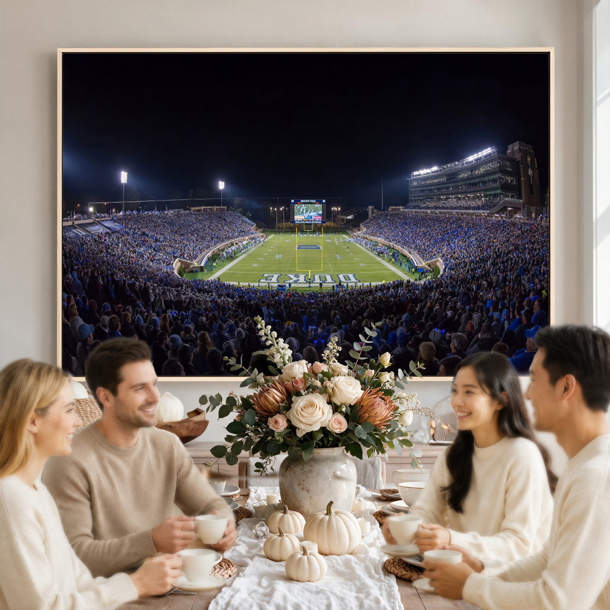 21070-MGV-CV-36X24 - Duke University Blue Devils Football Team Print - Durham Wallace Wade Stadium Wall Art Canvas Print