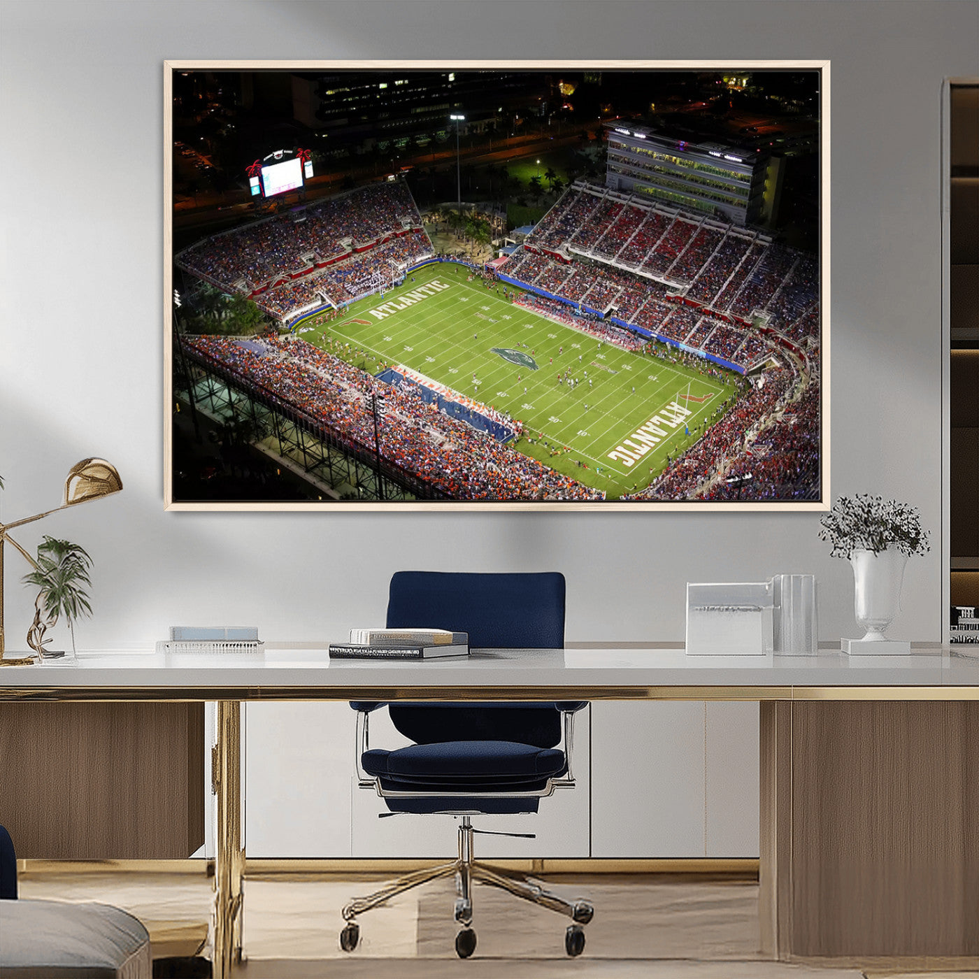 MGV-FC-36X24 - Florida Atlantic University Owls Canvas Print, Football Team Print - Boca Raton FAU Stadium Wall Art