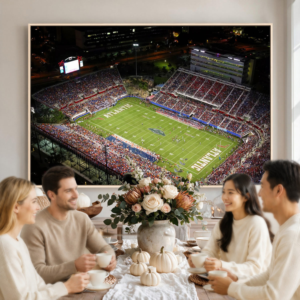 12682-MGV-CV-36X24 - Florida Atlantic University Owls Canvas Print, Football Team Print - Boca Raton FAU Stadium Wall Art