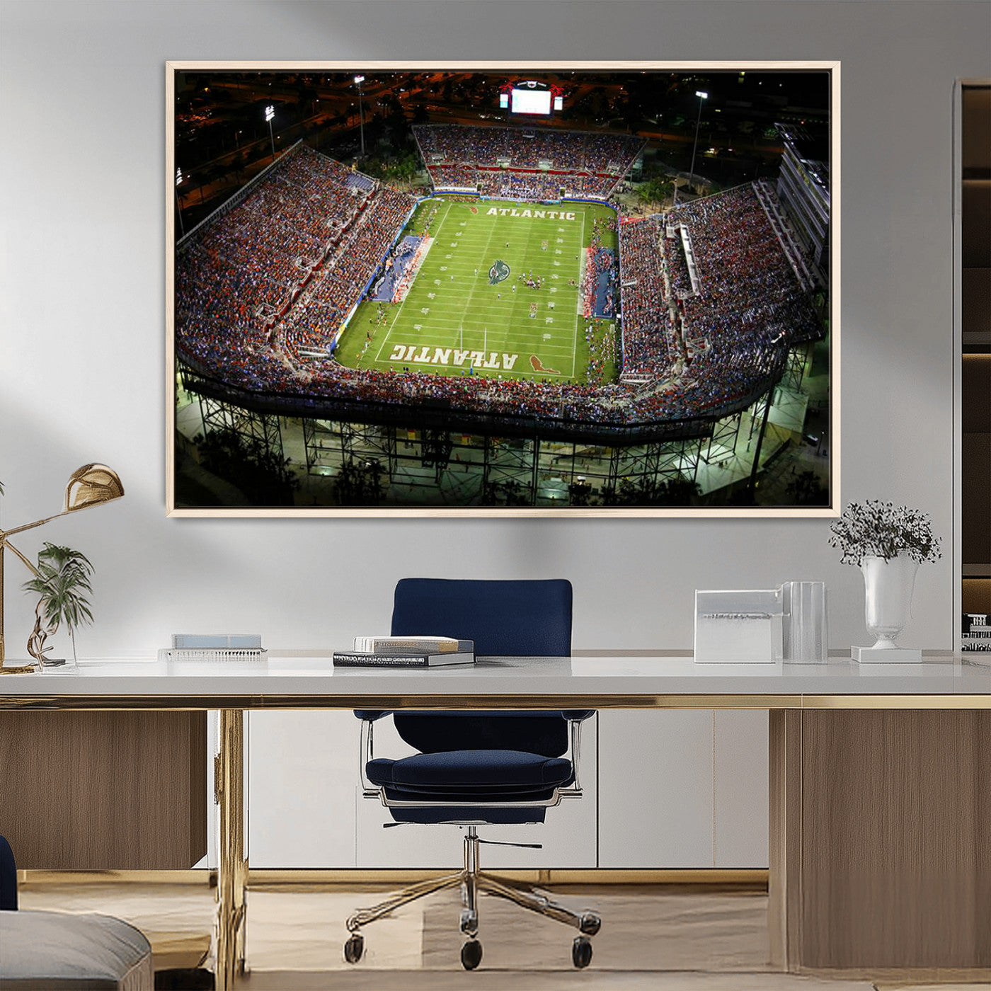 MGV-FC-36X24 - Florida Atlantic University Owls Football Team Print - Boca Raton FAU Stadium Wall Art Canvas Print
