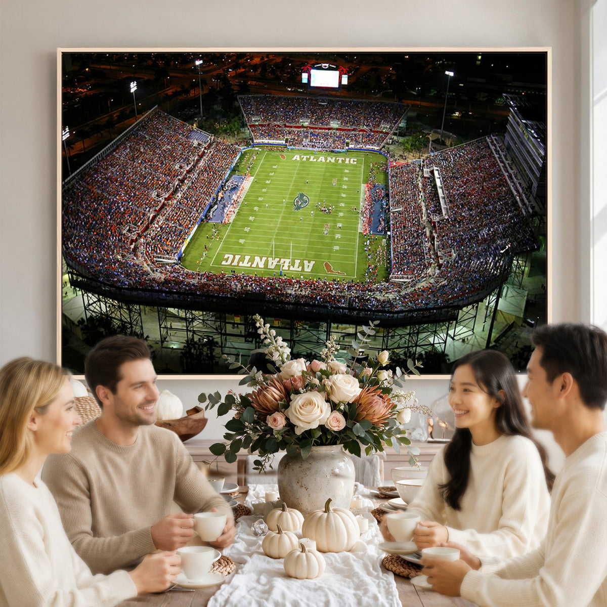 72354-MGV-CV-36X24 - Florida Atlantic University Owls Football Team Print - Boca Raton FAU Stadium Wall Art Canvas Print