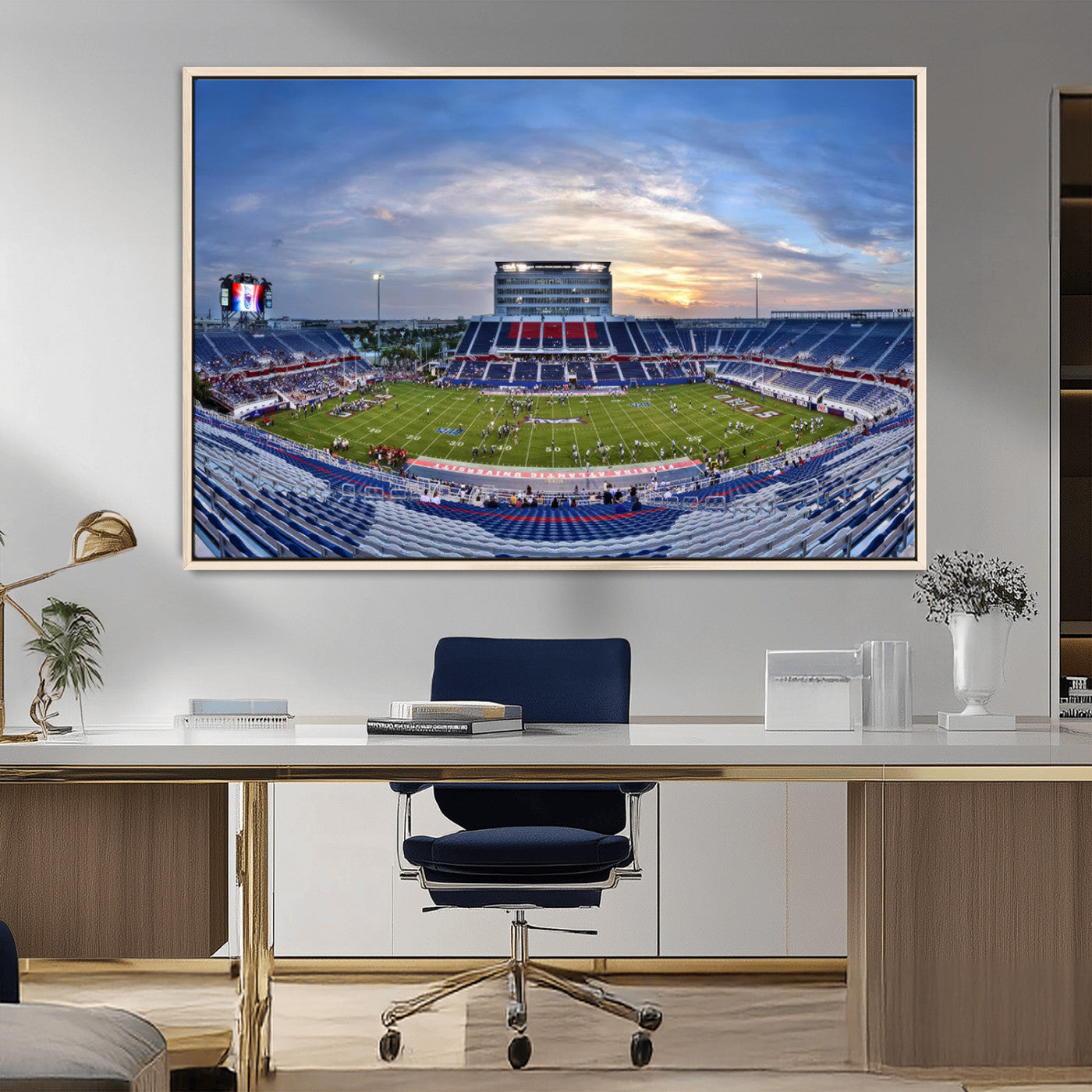 MGV-FC-36X24 - Florida Atlantic University Owls Football Team Print - Boca Raton FAU Stadium Wall Art Canvas Print