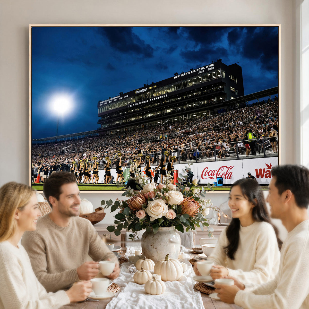 40217-MGV-CV-36X24 - UCF Knights Football Team Print - Orlando FBC Mortgage Stadium Wall Art Canvas Print