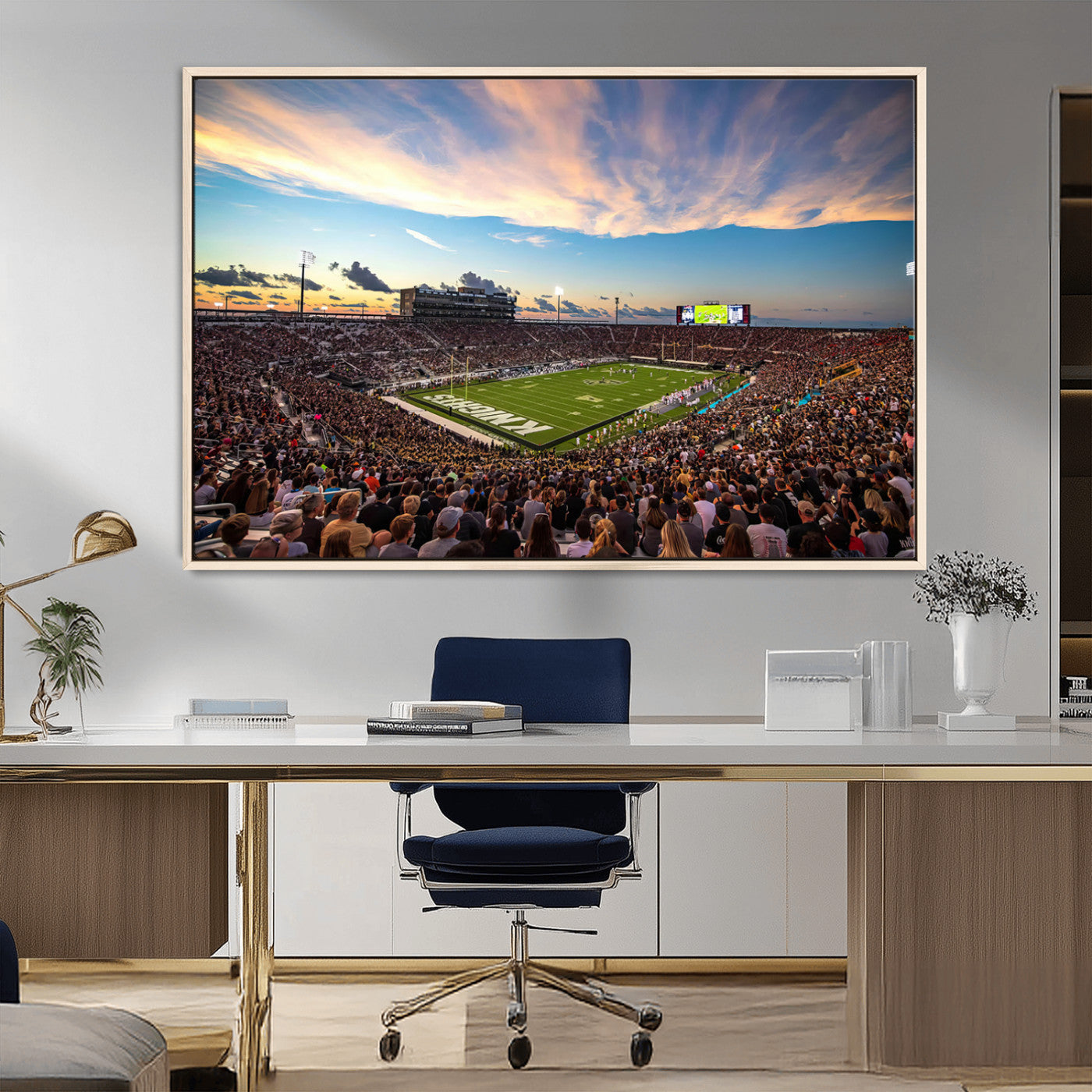 MGV-FC-36X24 - UCF Knights Football Team Print - Orlando FBC Mortgage Stadium Wall Art Canvas Print