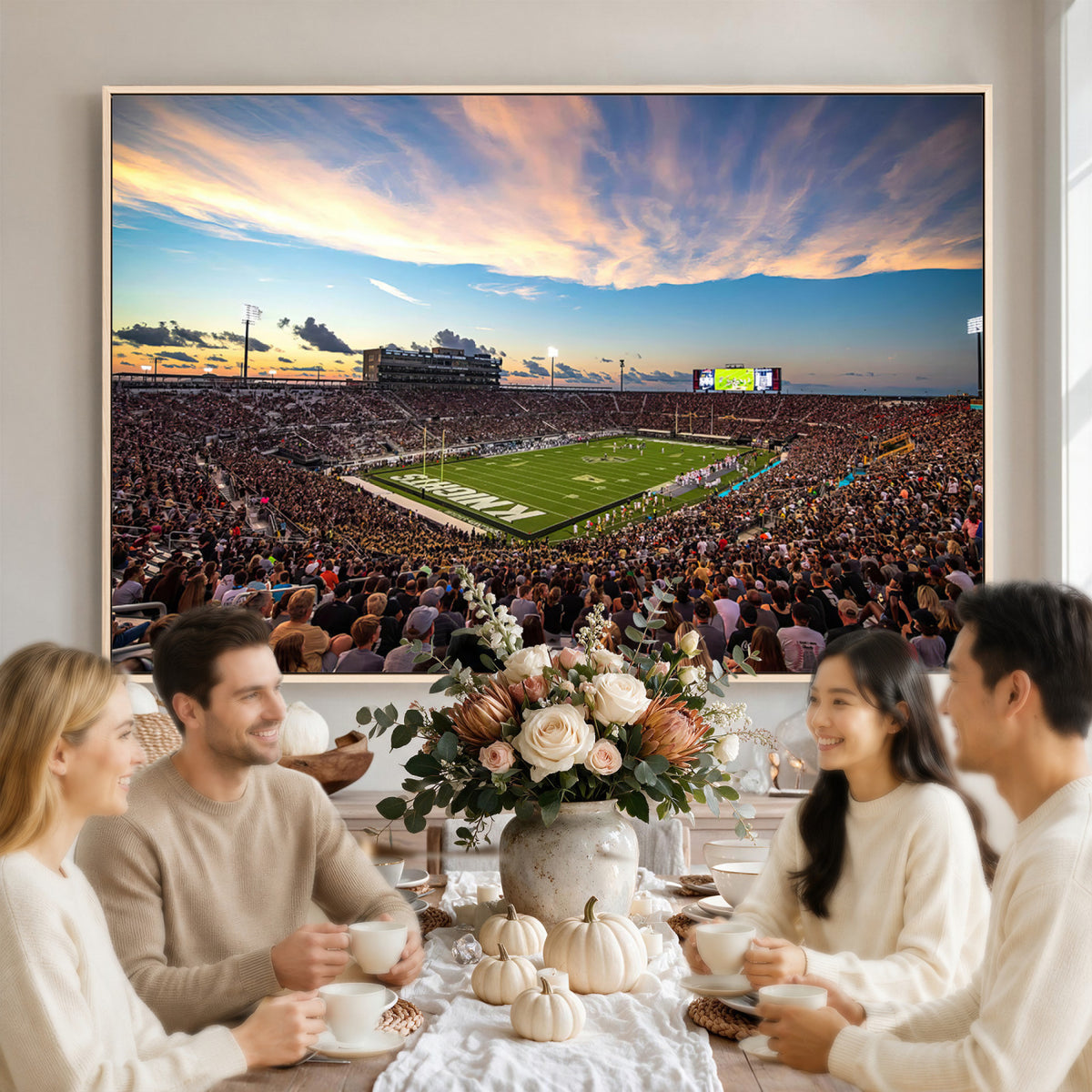 50243-MGV-CV-36X24 - UCF Knights Football Team Print - Orlando FBC Mortgage Stadium Wall Art Canvas Print
