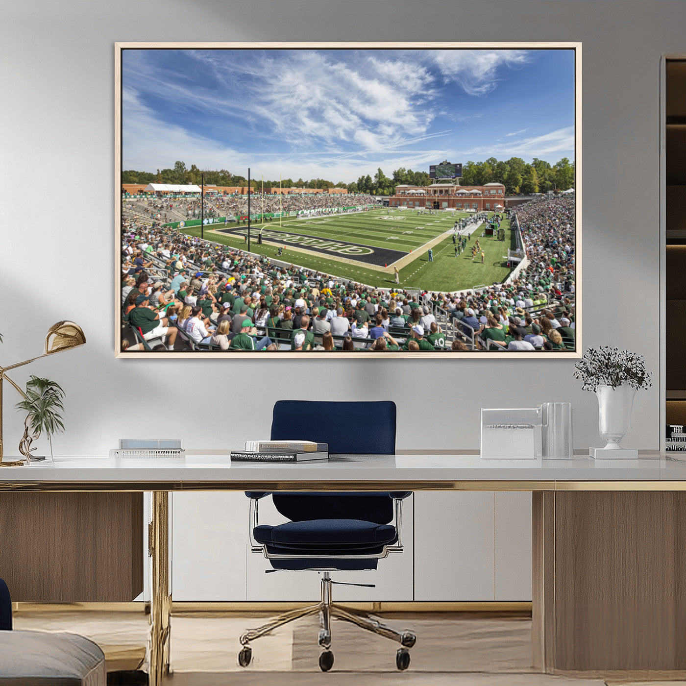 MGV-FC-36X24 - University of Charlotte 49ers Football Team Print - Charlotte Jerry Richardson Stadium Canvas Print