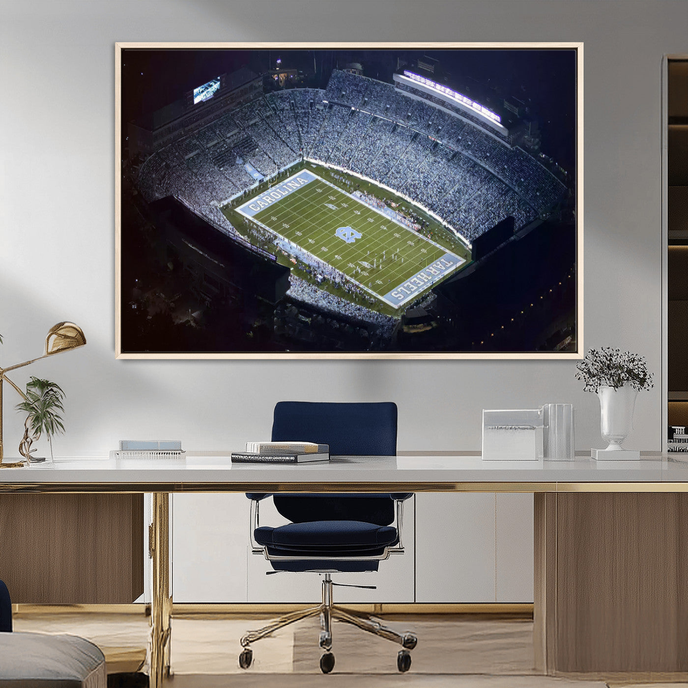 MGV-FC-36X24 - University of North Carolina Tar Heels Football Team Print - Chapel Hill Kenan Memorial Stadium