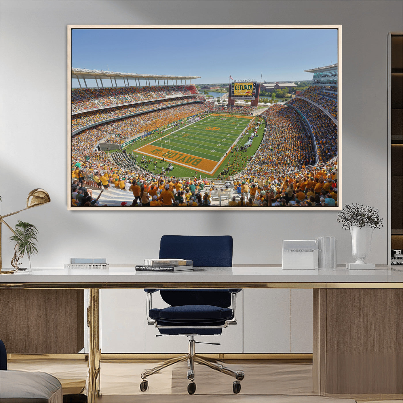 MGV-FC-36X24 - Baylor University Bears Football Team Print - Waco McLane Stadium Wall Art Canvas Print