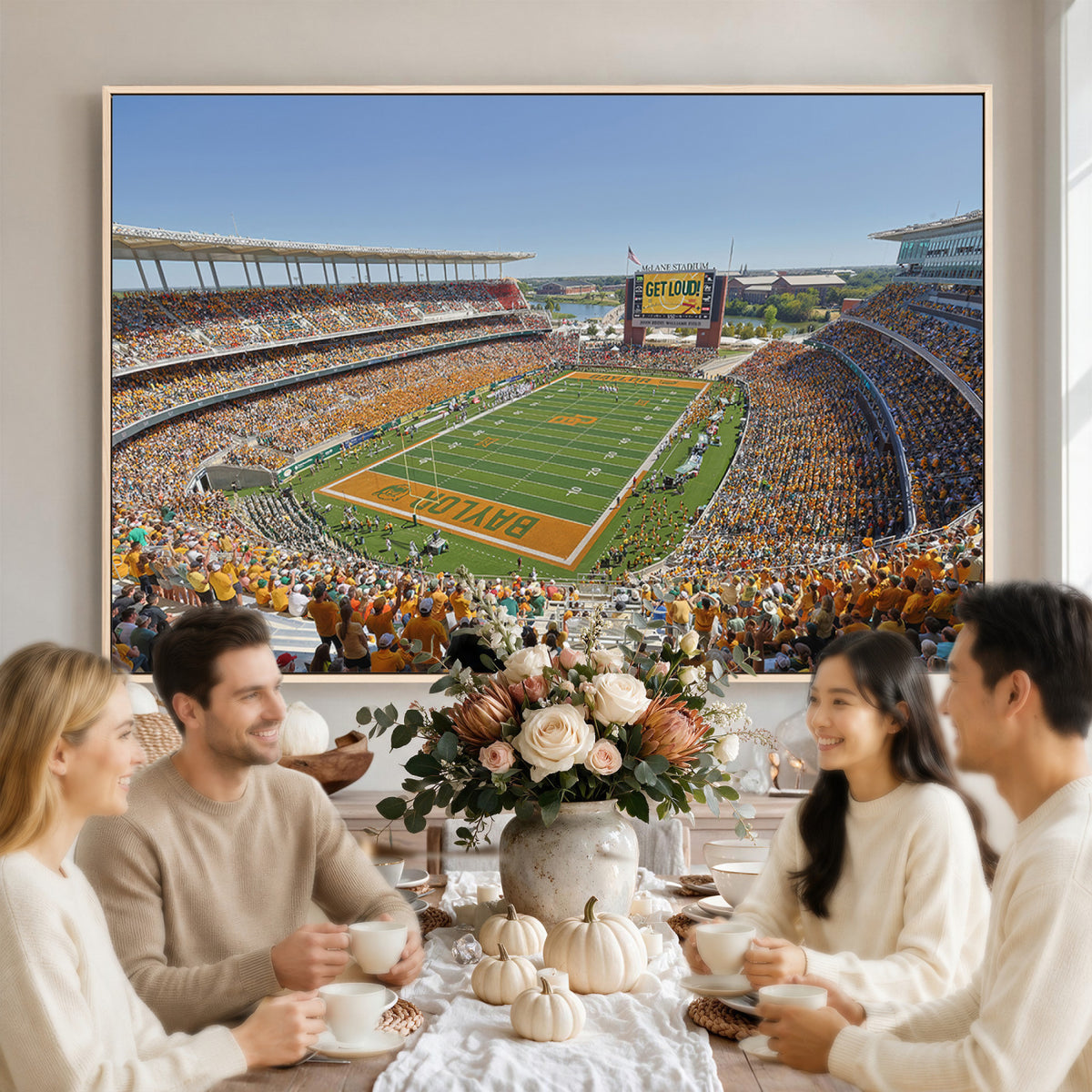49912-MGV-CV-36X24 - Baylor University Bears Football Team Print - Waco McLane Stadium Wall Art Canvas Print