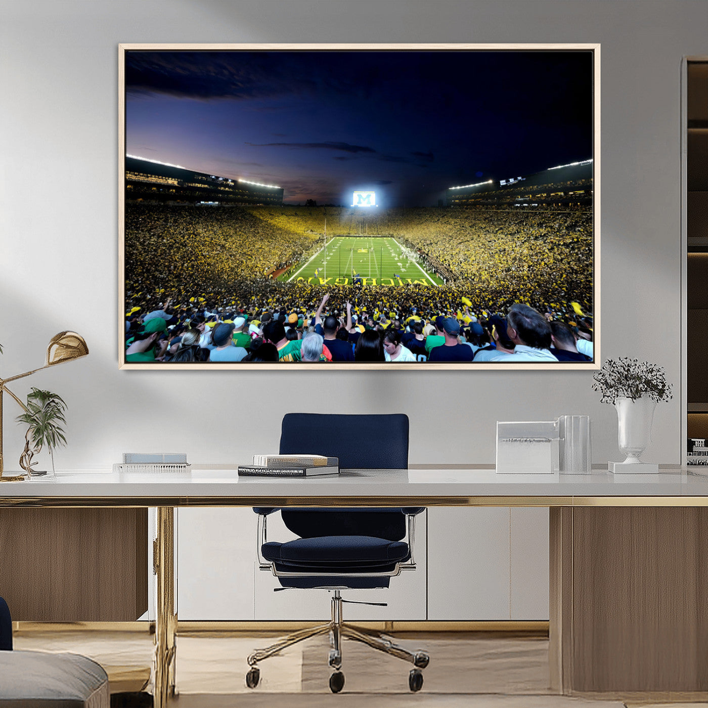 MGV-FC-36X24 - University of Michigan Wolverines Football Team Print - Ann Arbor Michigan Stadium Canvas Print